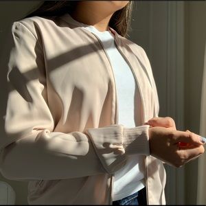 Cute Light Pink Silky Jacket